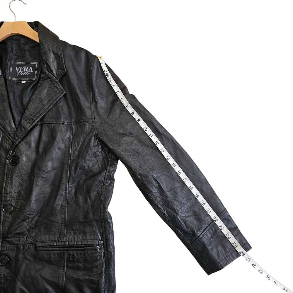 Vera Pelle Vintage Long Black Leather Coat – Men's - Picture 8 of 8